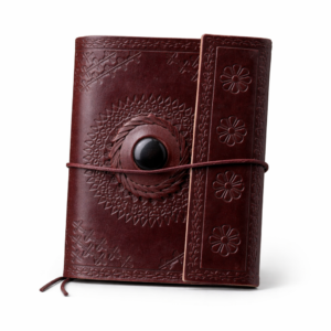 Premium Leather Diary with Pen Gift Set | Handmade Journal with Tiger Eye Stone | Perfect Gift for Men & Women